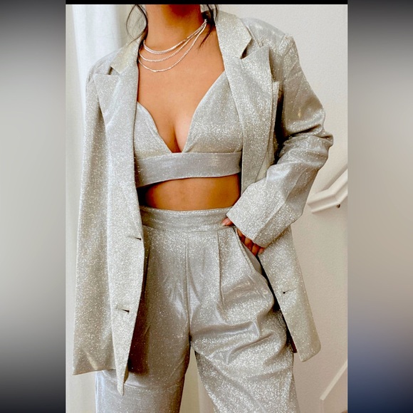 GLITTER BLAZER MATCHING SET - Picture 1 of 6